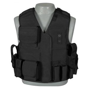 Durable and breathable tactical vest made from Cordura polyester, featuring multiple gear pouches, waterproof protection, and plate carrier compartments for enhanced versatility and performance.