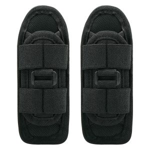 Made from durable breathable nylon designed for long outdoor use Rotatable clip allows full degree movement for quick angle adjustment Secure belt clip keeps the pouch stable during travel and outdoor tasks Stretchable fabric fits flashlights up to 1.21 inches in diameter Closed bottom design prevents compact flashlights from slipping out Lightweight build offers easy everyday carry without added bulk Molle compatible straps attach easily to backpacks belts or gear setups Ultra-sturdy clip fits belts sized 1.4 to 2.75 inches wide Universal fit design accommodates most medium and small flashlight styles Strong stitching ensures durability and reliable long-term performance Ideal pouch for camping trekking hiking night work and outdoor activities
