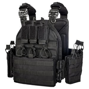 Breathable Lightweight Adjustable Tactical Vest Modular Plate Carrier Quick Release 1000D Nylon Molle System