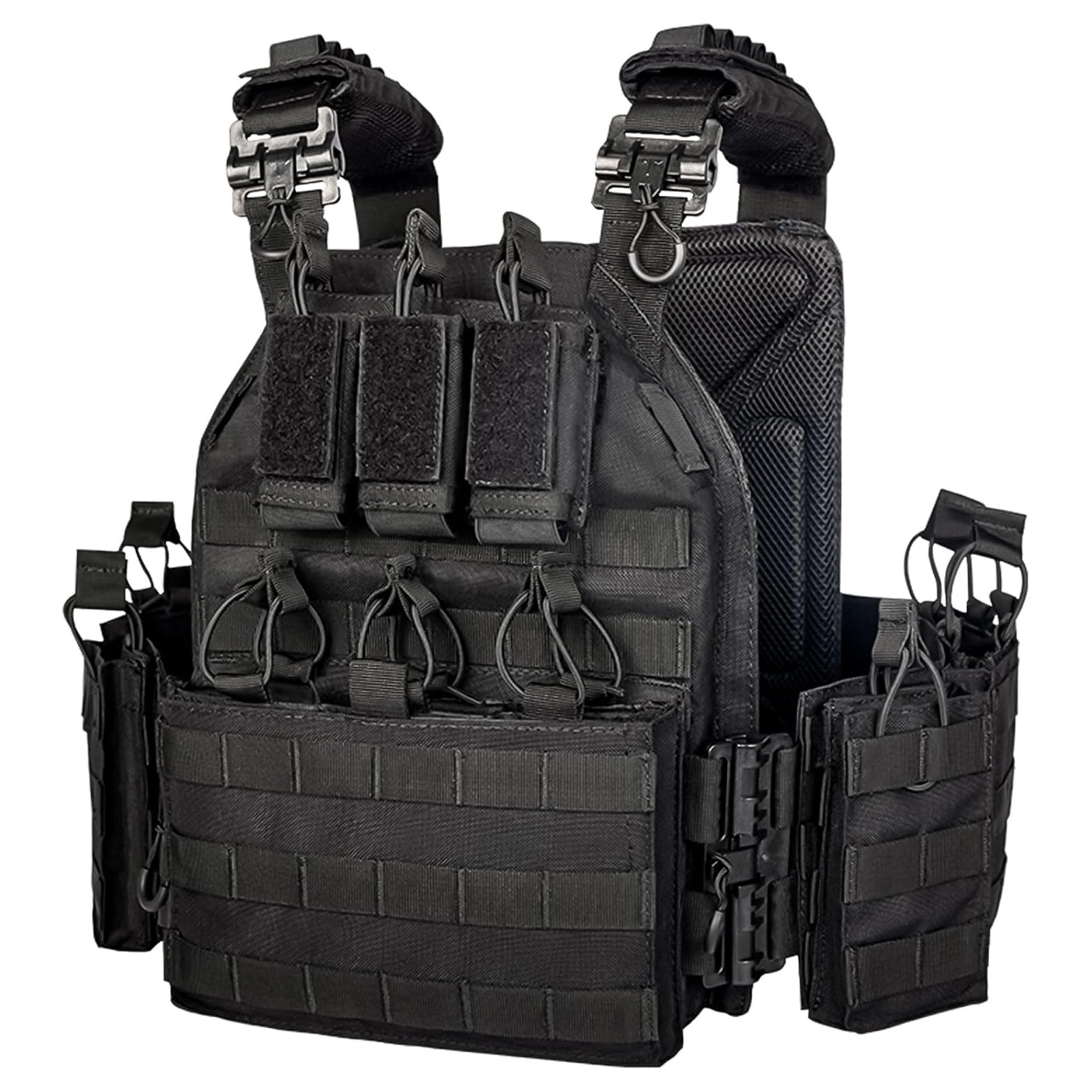 Breathable Lightweight Adjustable Tactical Vest Modular Plate Carrier Quick Release 1000D Nylon Molle System Breathable Lightweight Adjustable Tactical Vest Modular Plate Carrier Quick Release 1000D Nylon Molle System