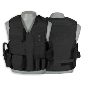 Durable and breathable tactical vest made from Cordura polyester, featuring multiple gear pouches, waterproof protection, and plate carrier compartments for enhanced versatility and performance.