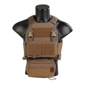 Breathable Lightweight Tactical Plate Carrier Vest with MOLLE System and Detachable Bum Bag Made of Durable 500D Nylon