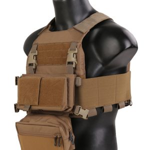 Breathable Lightweight Tactical Plate Carrier Vest with MOLLE System and Detachable Bum Bag Made of Durable 500D Nylon