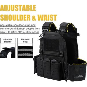 Breathable Adjustable Tactical Vest Weight Training Plate Carrier Quick Release MOLLE System Nylon Outdoor Sports Fitness Gear