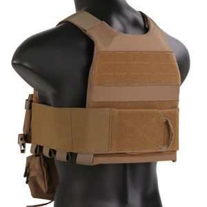 Breathable Lightweight Tactical Plate Carrier Vest with MOLLE System and Detachable Bum Bag Made of Durable 500D Nylon