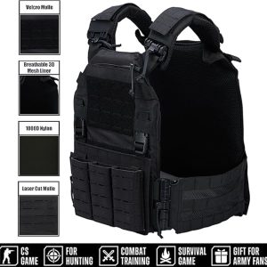 Breathable Adjustable Tactical Vest Weight Training Plate Carrier Quick Release MOLLE System Nylon Outdoor Sports Fitness Gear