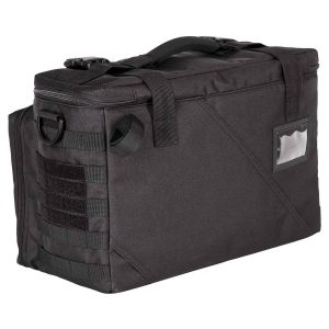 Constructed from durable 600D Polyester Cordura for long-lasting use. Features YKK zippers for smooth, reliable operation. Equipped with a side mount patch and ID window on the back for identification and customization. Dual fold-open web platforms provide organized storage options. Fold-out front organizer panel with mesh pockets for easy visibility of contents. Adjustable main compartment divider allows customization of storage space. Main compartment dimensions: 13.25" x 18.5" x 7.5" for versatile storage. Front pocket dimensions: 10" x 18.5" x 3" for smaller essentials. Ideal for tactical, patrol, or professional use, keeping gear organized and accessible. Lightweight yet rugged design for easy carry and maximum durability.