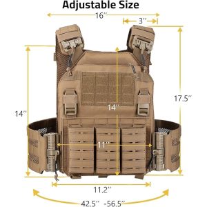 Breathable Adjustable Beige Tactical Weight Training Plate Carrier Quick Release MOLLE Outdoor Training Vests