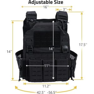 Breathable Adjustable Tactical Vest Weight Training Plate Carrier Quick Release MOLLE System Nylon Outdoor Sports Fitness Gear