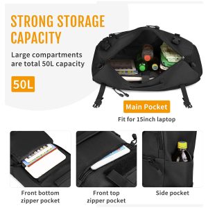 DOMELCO GROUP 50L Tactical 3-Way Military MOLLE Assault Backpack Modular WR Bag Lightweight Waterproof Durable Backpack