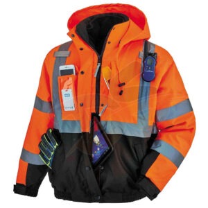 DOMELCO GROUP High Visibility Waterproof Safety Jacket – Reflective Winter Workwear Jacket